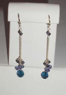 Blu Crystal Cluster Earrings
