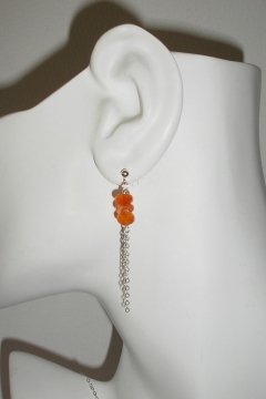 Carnelian and Chain Earrings